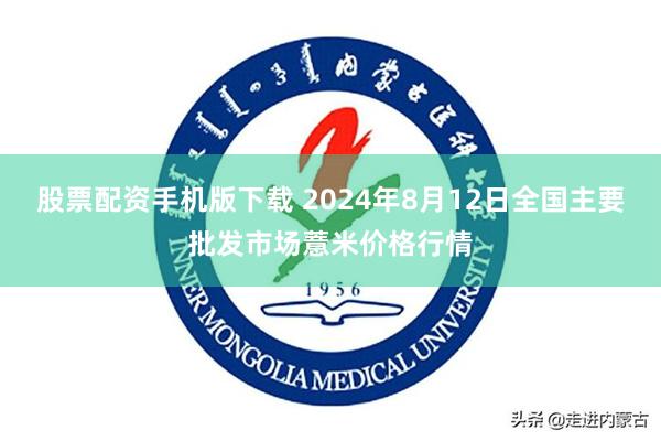 股票配资手机版下载 2024年8月12日全国主要批发市场薏米价格行情